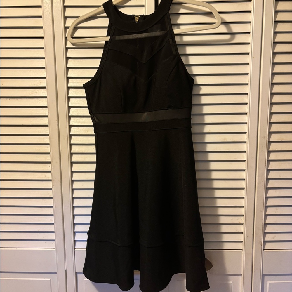 Honey and Rosie Black Halter Fit and Flare Mini Dress size small